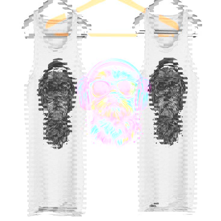 グリフォン ブリュッセロ 犬 音楽 ヘッドホン グリフォン ブリュッセル タンクトップ