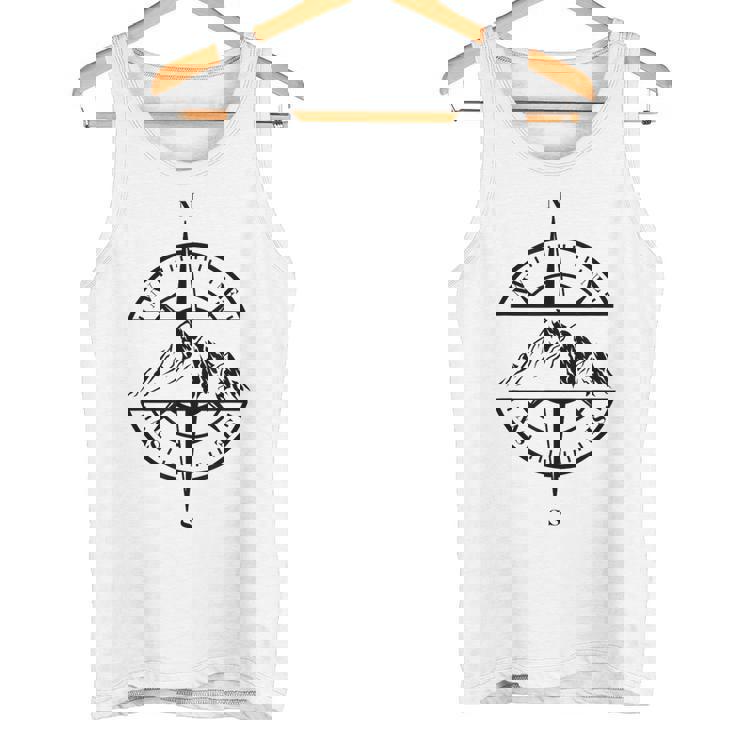 コンパス ローズ マウンテン シーン 自然 恋人 ハイキング バックパッキング タンクトップ