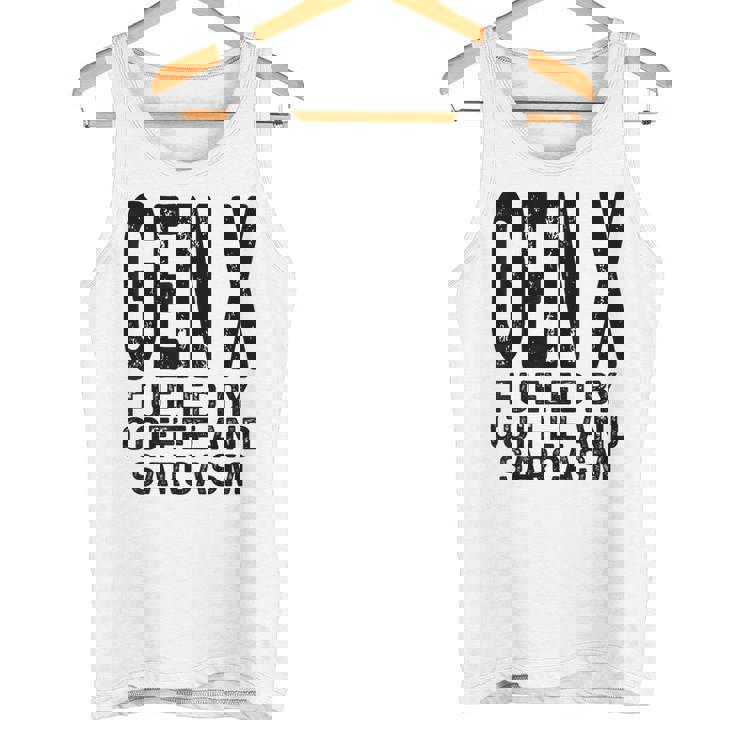 コーヒーと皮肉なユーモアに刺激された面白いジェネレーションx Gen X タンクトップ