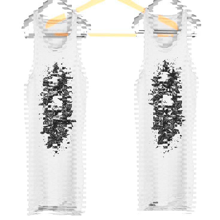 ゴシック フローラル アートワーク ゴス 美的 ローズ オルタナティブ フローラル タンクトップ