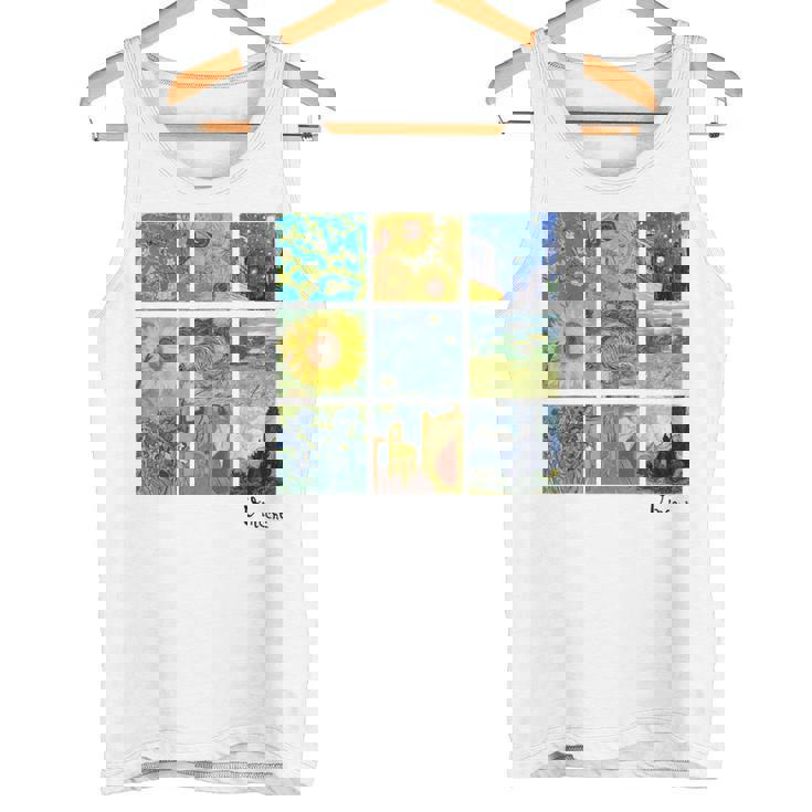 ゴッホの絵画、ひまわり、星月夜 タンクトップ