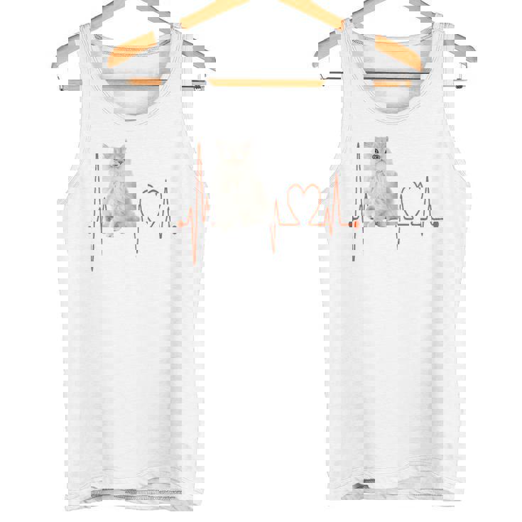 ゴールデンチンチラ ペルシャ猫 ハートビート Ekg I Love My Cats タンクトップ