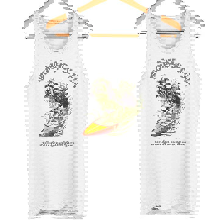 サーフィン 犬 ビアデッドコリー かわいい 面白い タンクトップ