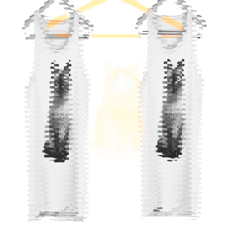 シャム猫 美人 雄大なシャム猫 ラブリーシャム猫 タンクトップ