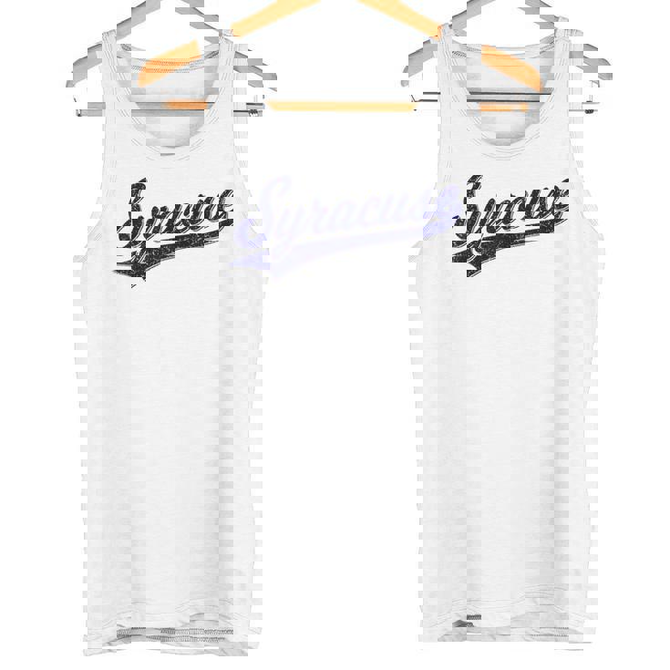 シラキュース ニューヨーク バーシティ スクリプト クラシック スポーツ ジャージスタイル タンクトップ