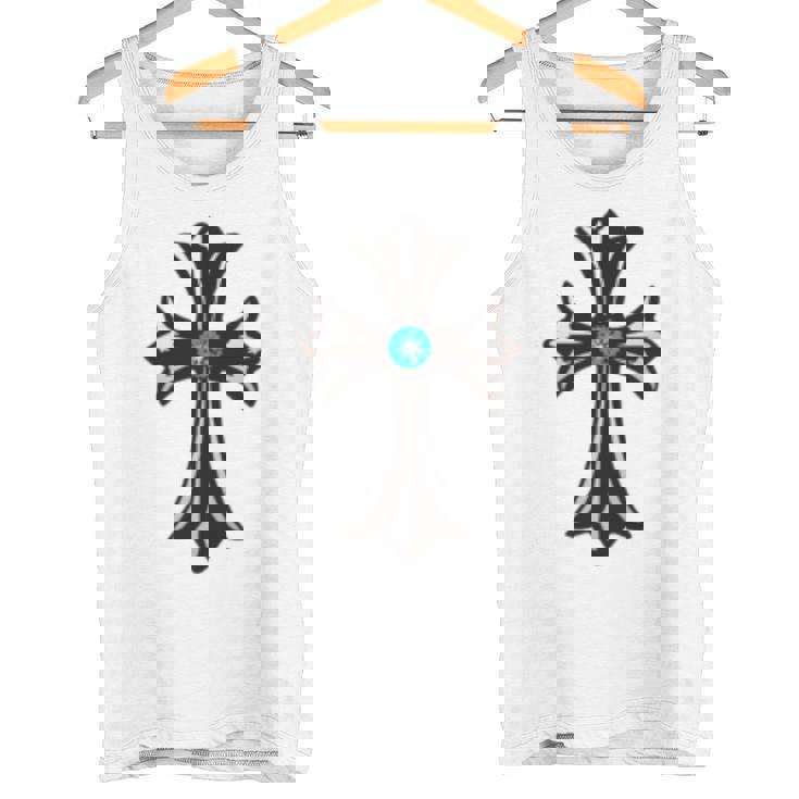 シルバークロス ブルーダイヤ 長袖tシャツ タンクトップ