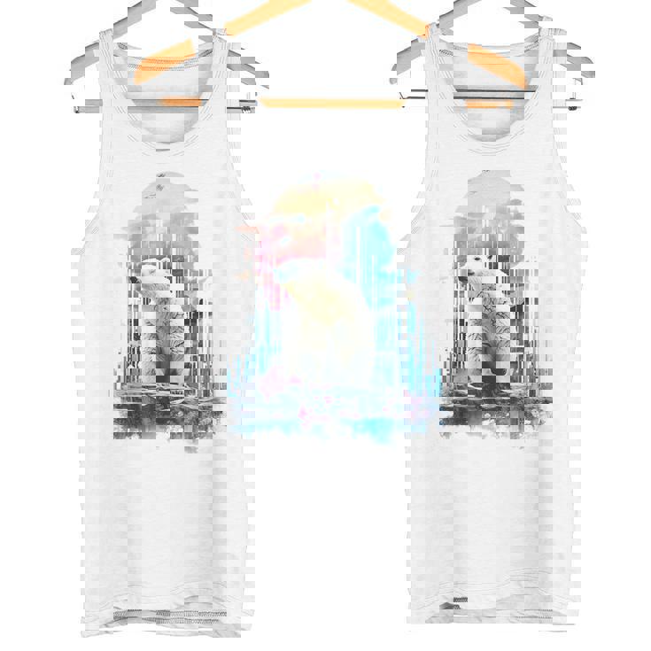 シロクマ 動物 カラフル 動物園 アート 描画 シロクマ タンクトップ