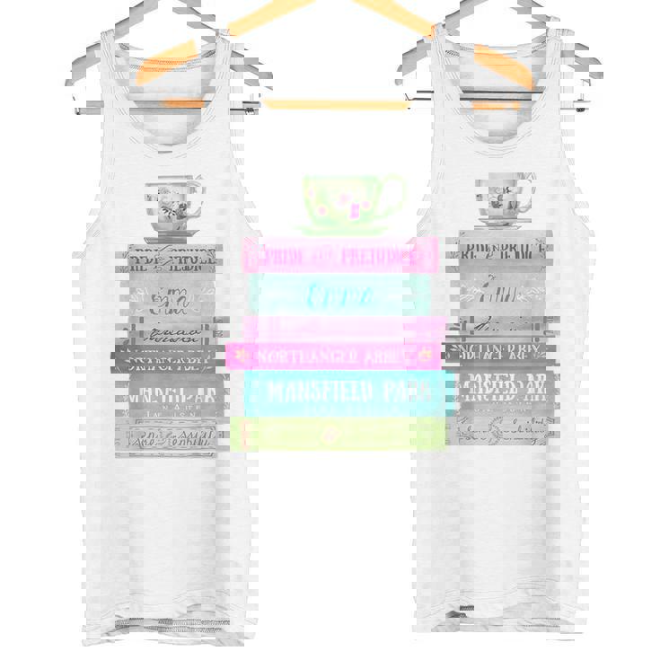 ジェーン・オースティン 本 スタック ティー 文学 文学 タンクトップ