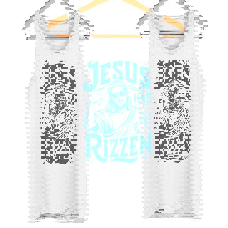 ジーザス・ハズ・リズン・ファニー・ジーザス・ミームリズ・ヤング・クリスチャン タンクトップ