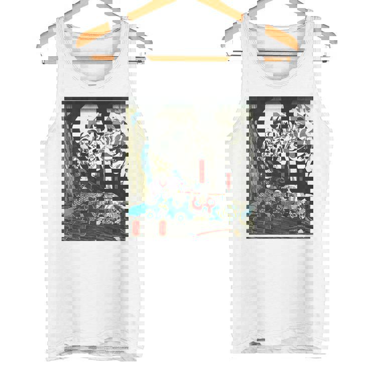 スケルトン 妖怪 歌川 国芳 日本美術 ハロウィン 相馬の古内裏 善知安方忠義伝 バックプリント タンクトップ