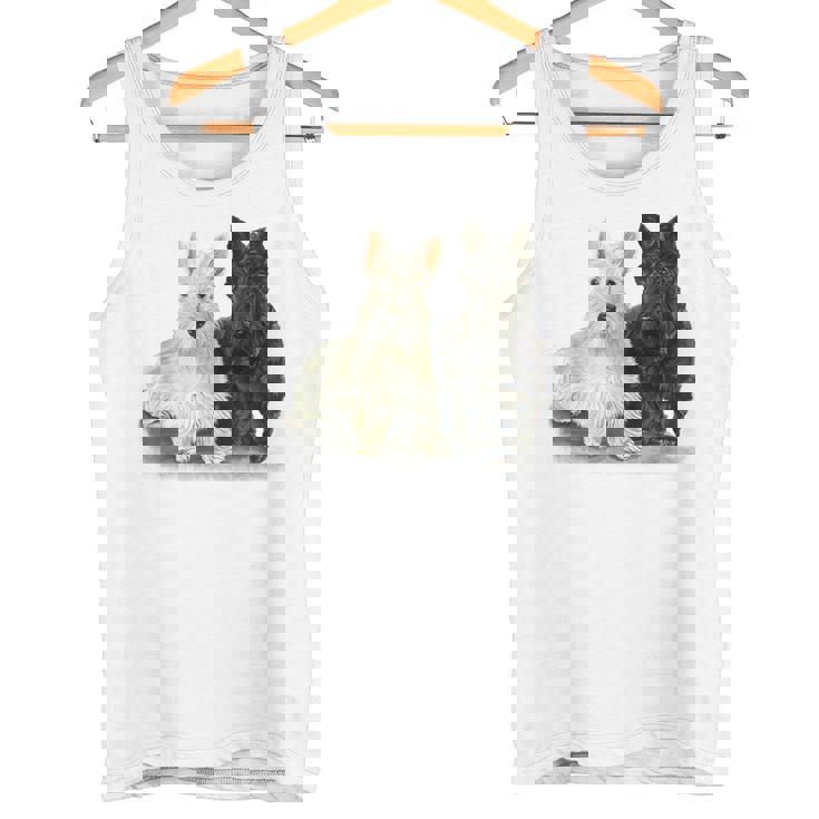 スコティッシュテリア犬の所有者ペット所有者アートデザイン タンクトップ