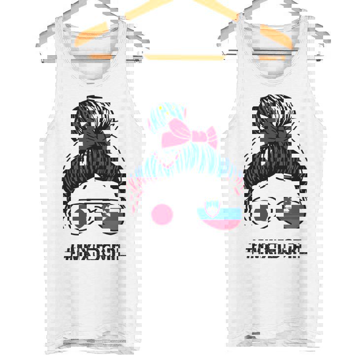 スロベニア 日本国旗 スロベニア 日本の散らかったお団子 長袖tシャツ タンクトップ