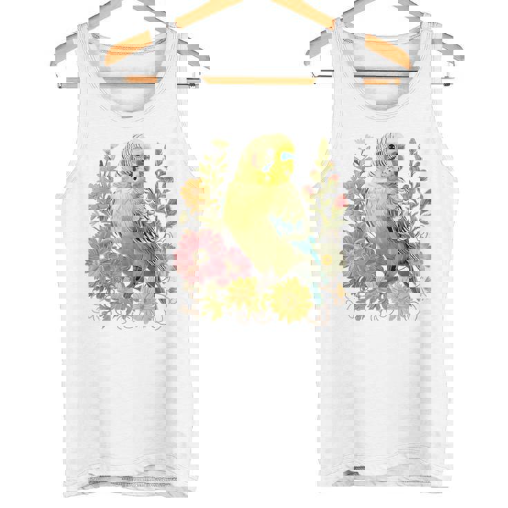 セキセイインコ 鳥 ママ セキセイインコ オウム ヴィンテージフラワー タンクトップ