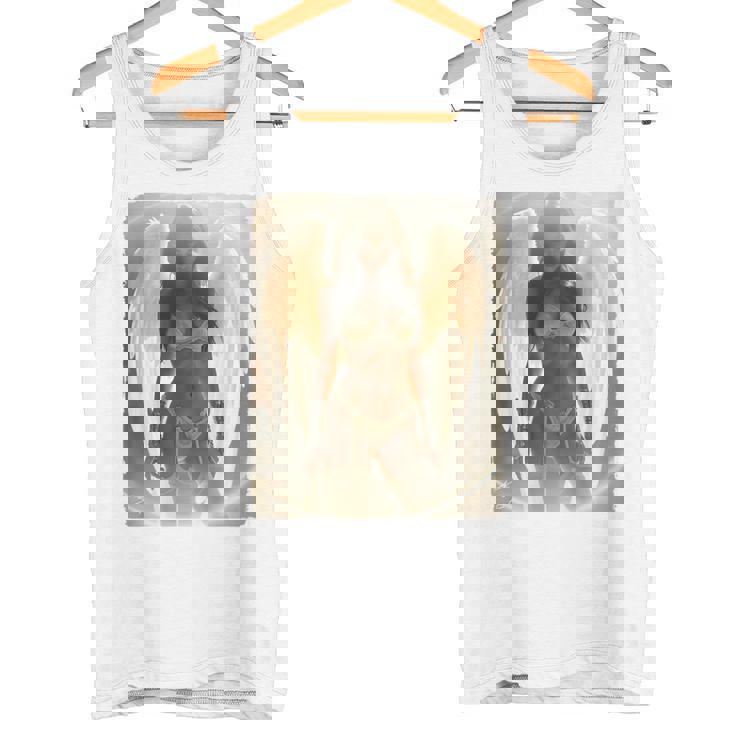 セクシーガールグラフィックtシャツ セクシーなブルネットエンジェルピンナップバックプリント タンクトップ