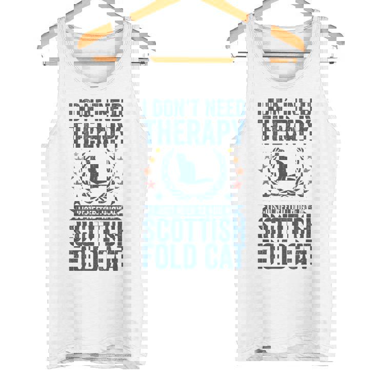 セラピーは要らない、スコティッシュ・フォールドの猫を抱きしめて タンクトップ