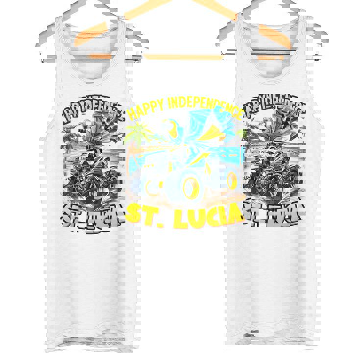 セントルシア 独立 モンスタートラックフラッグ キッズ ガールズ ティーン タンクトップ