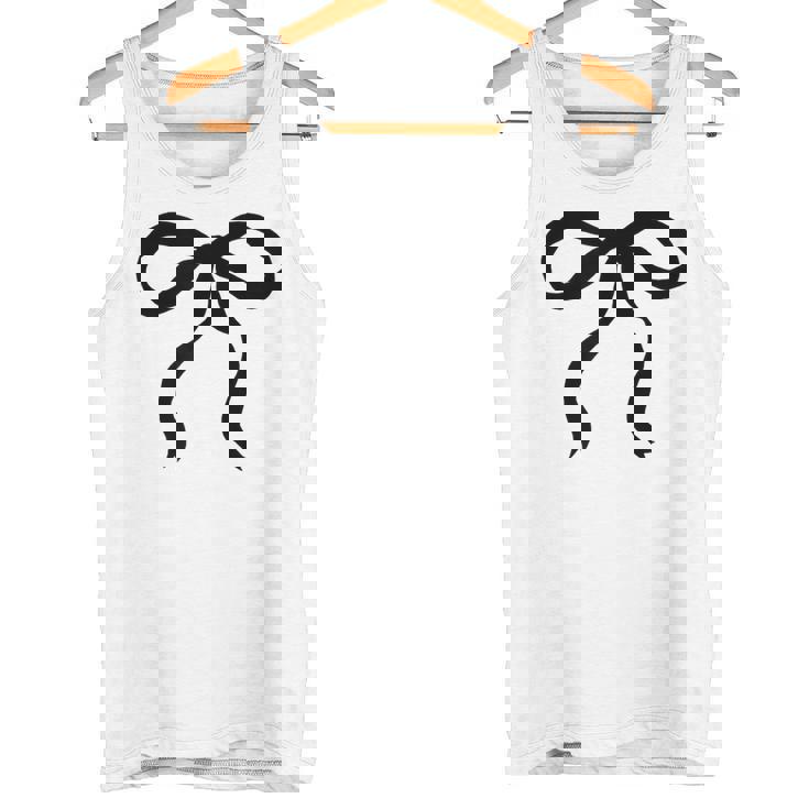 タンサンドベージュにかわいいブラックリボンリボンの美的 タンクトップ