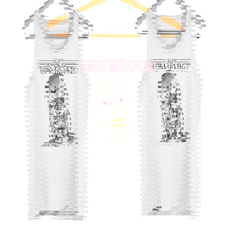 ターミネーターt-800ヘッドレトロサイボーグゲーマークラシックsf。 タンクトップ