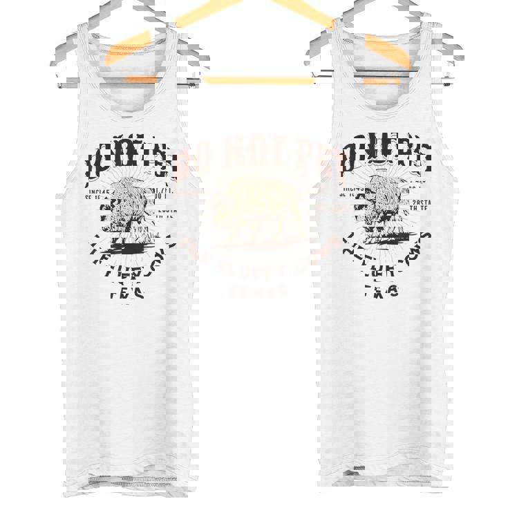 テキサス・ドント・ペット・ザ・フワッフィー・カウズ・ファニー・バイソン タンクトップ