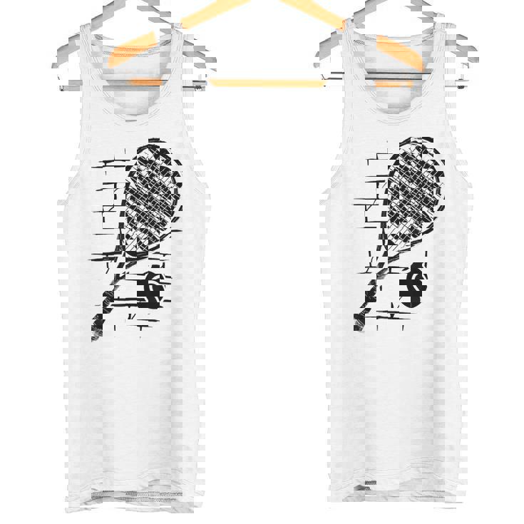 テニスラケット ボール シルエット 面白い スポーツ選手 コーチファン タンクトップ