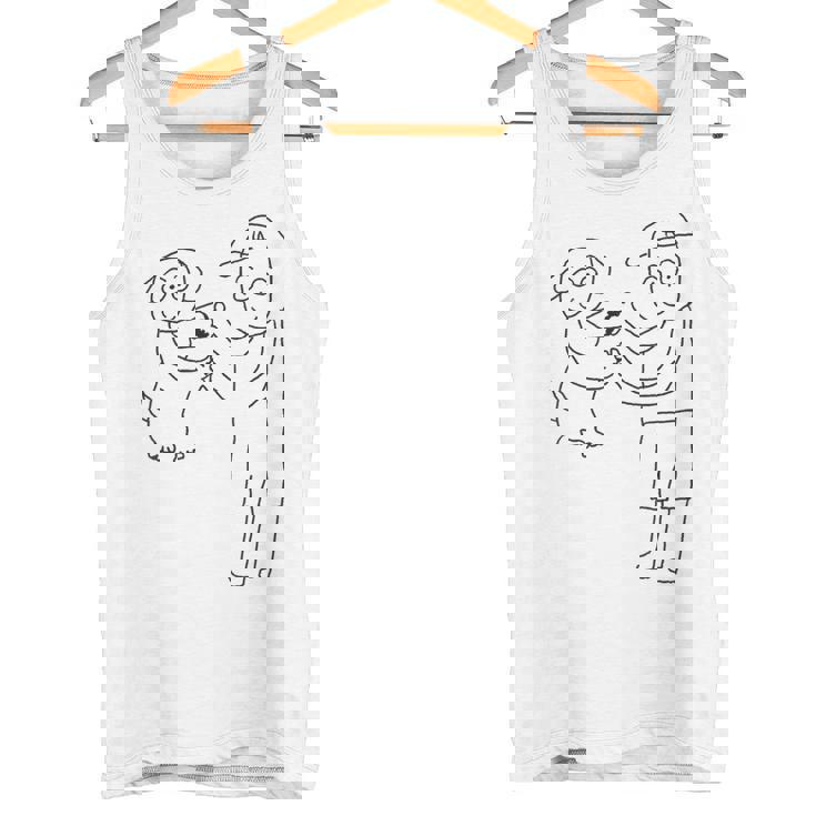 デコピンと大谷さん 手を繋ぐ タンクトップ