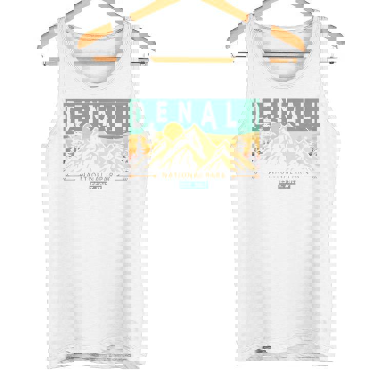 デナリ国立公園 山 自然 レトロ 夕日 ヴィンテージ タンクトップ