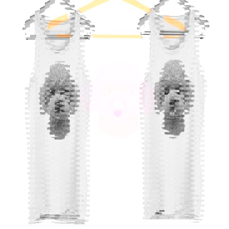 ホワイト トイプードル 犬 いぬ 顔 タンクトップ