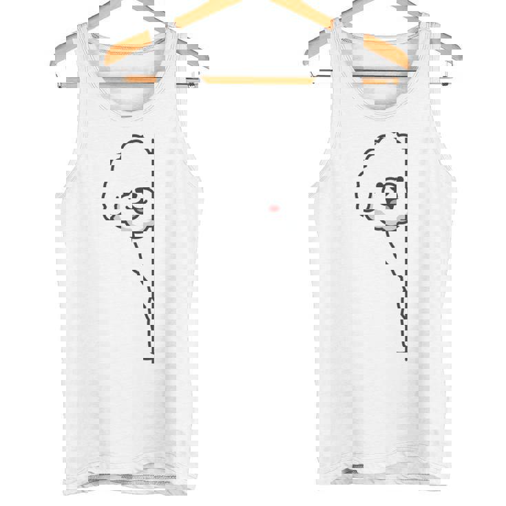 トイプードル 白 隠す 可愛い おもしろ シンプル イラスト 長袖tシャツ タンクトップ