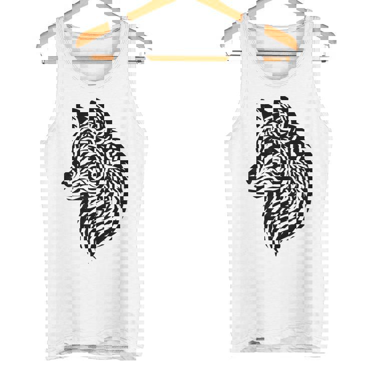 トライバルウルフ ポリネシア部族 マオリ柄 オオカミ タンクトップ