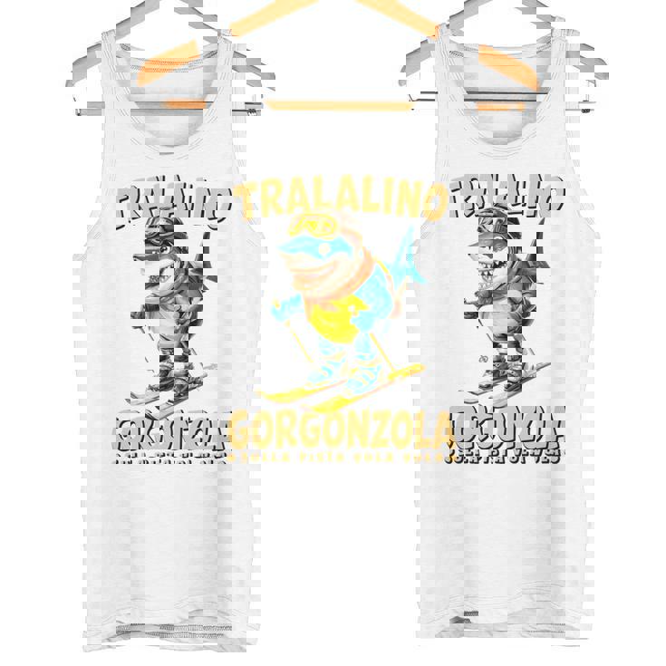 トララリーノ・ゴルゴンゾーラ – トララレロチーズミッションのスキーシャーク。 長袖tシャツ タンクトップ