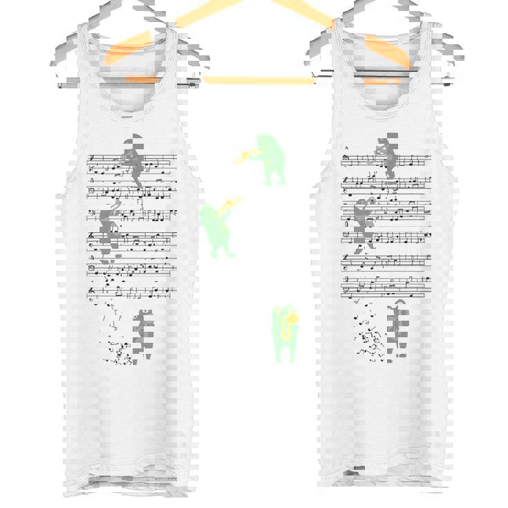 トロンボーン奏者 カエル トロンボーン好きのトロンボーン愛好家 トロンボーン音記号 タンクトップ