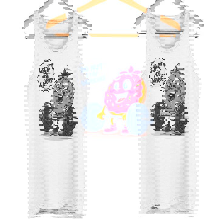 ドーナツストップワーキング ドーナツ ジム ワークアウト ウェイトリフティング 面白い タンクトップ