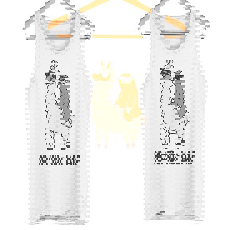 ナマケモノ乗り ラマ ノープルーラマ ラマ タンクトップ