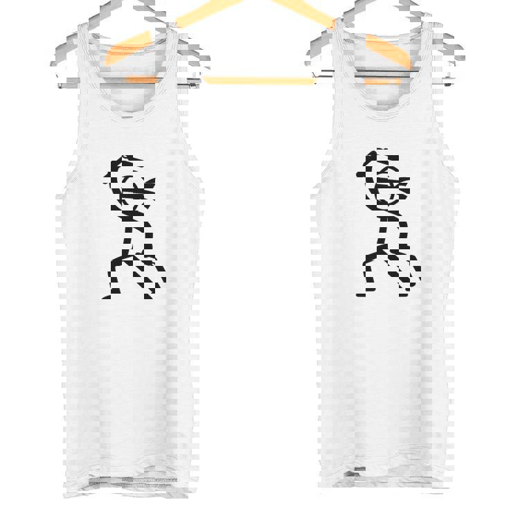 ヌンチャク棒人間クリップアートグラフィック 長袖tシャツ タンクトップ