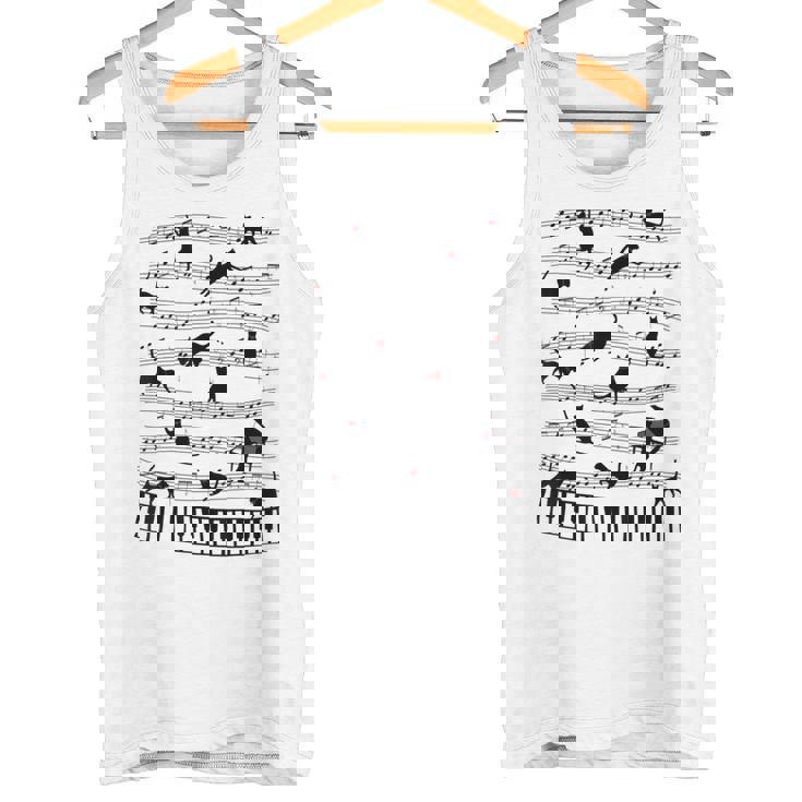 ノーティーキャット 音符付き 音楽 楽譜 おもしろ猫 ギフト タンクトップ