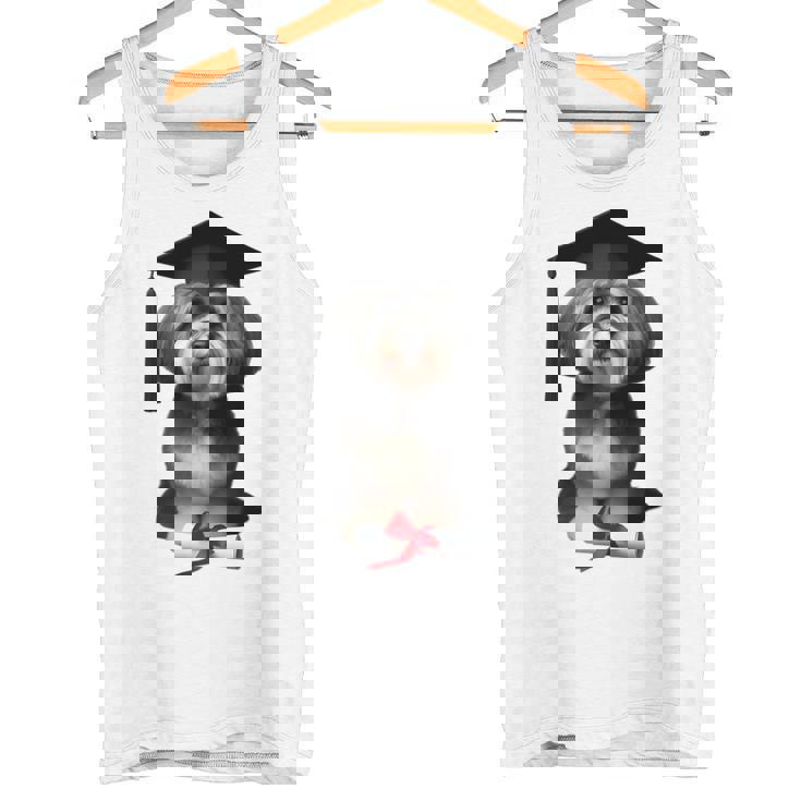 ハバニーズ犬 グラチュエーションキャップ トレーニング 学校 卒業生 オーナー 長袖tシャツ タンクトップ