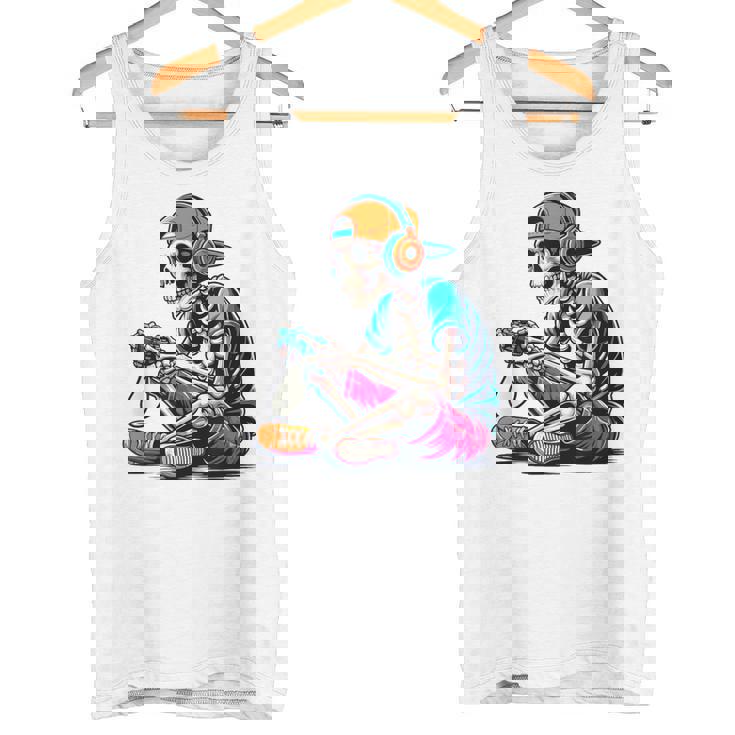 ハロウィン スケルトン ゲーマー おもしろい スケルトン コスチューム ビデオゲーム タンクトップ