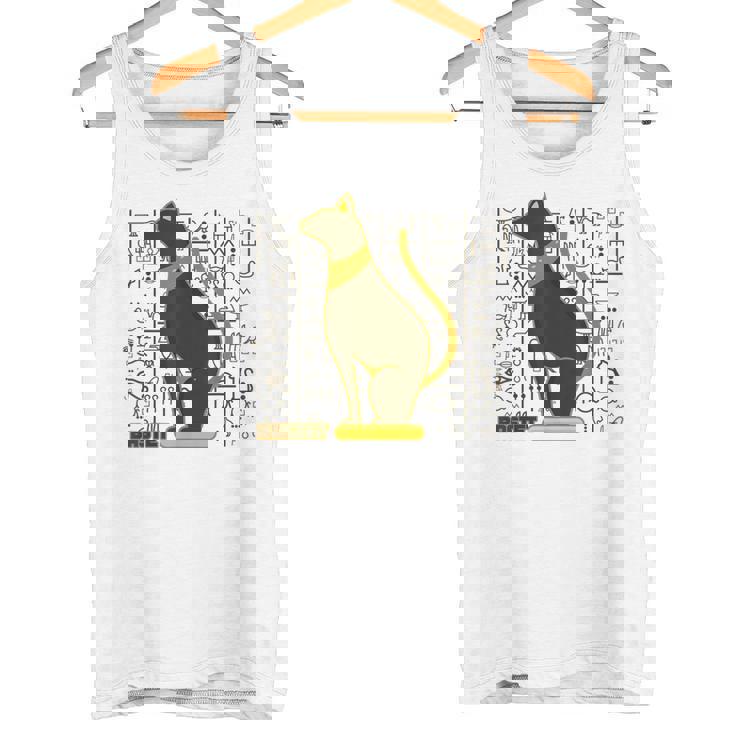 バステット 古代エジプトの猫 神 ヒエログリフ グラフィックアート愛好家 タンクトップ