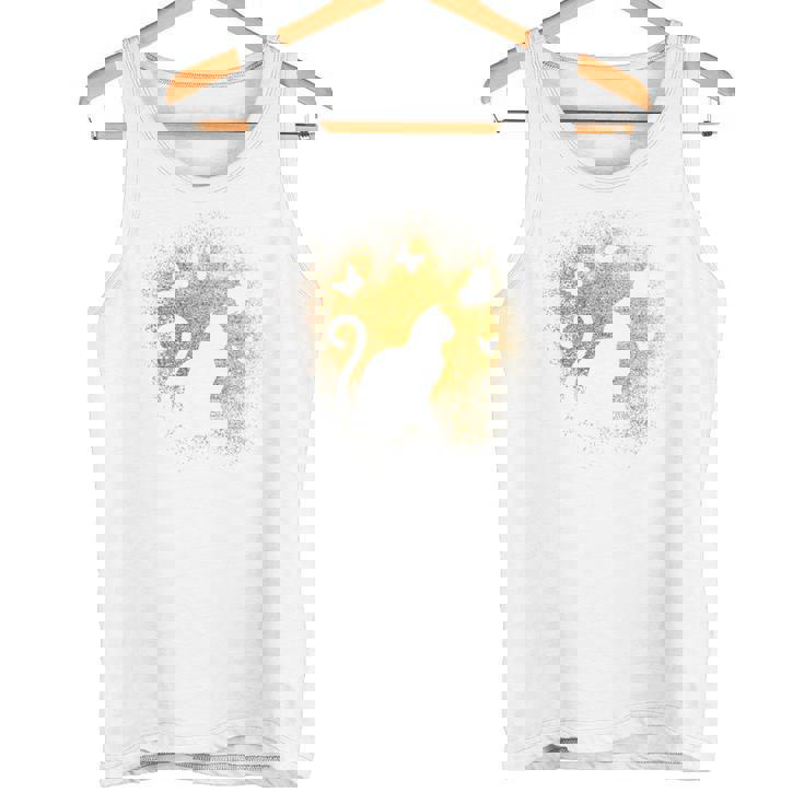 バックプリントの猫のシルエット タンクトップ