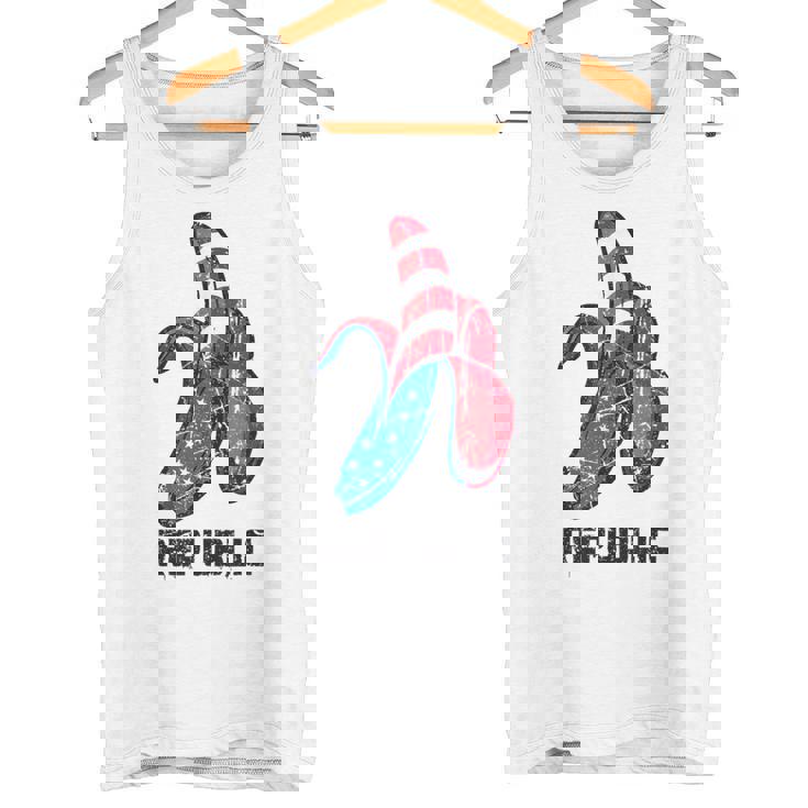 バナナ アメリカ国旗 パトリオット アメリカ パーティー ファニー フルーツ リパブリック タンクトップ