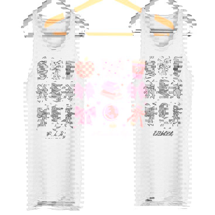 バレンタイン 教師 かわいい弓 アップル 地球儀 鉛筆 本 アート タンクトップ