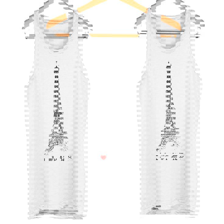 パリ エッフェル塔 ビンテージ スカイライン ラブ フランス ツアー エッフェル I Love Paris タンクトップ