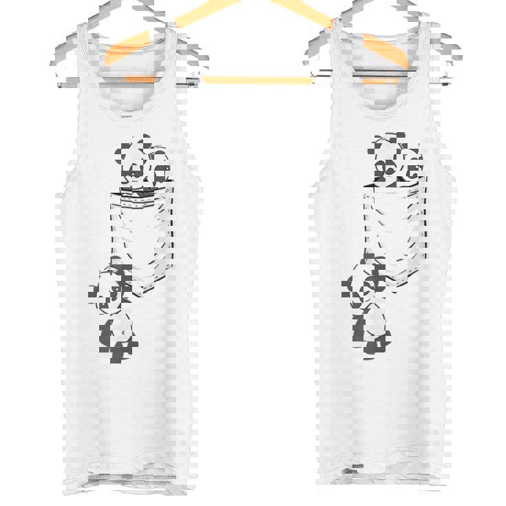 パンダ愛好家のためのポケットの中のかわいいカワイイベイビーパンダ タンクトップ