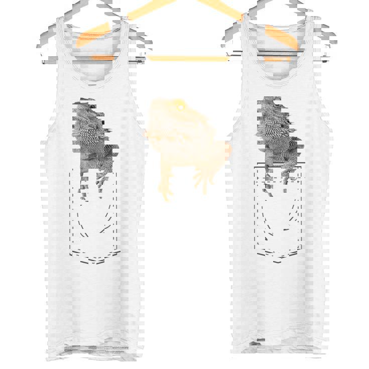 ヒゲのあるドラゴンリザード 爬虫類フェイクポケット タンクトップ