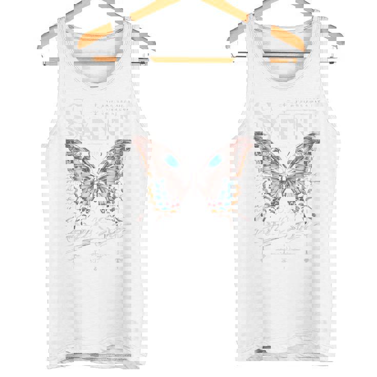 バックプリント ヒップホップ ストリートウェア レトロ Y2k Hip Hop ビンテージ モス バタフライ タンクトップ