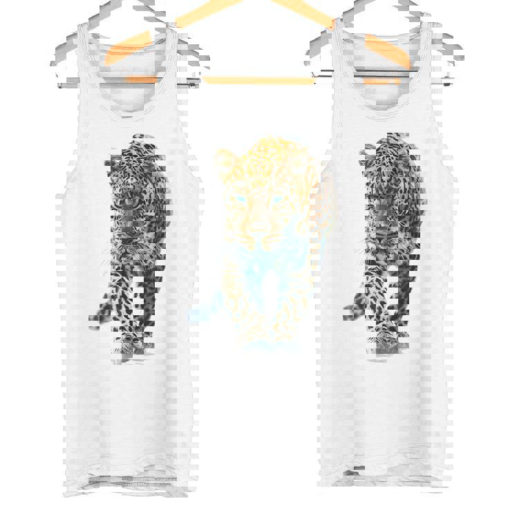 ヒョウ アニマルプリント モチーフ 描画 ポートレート ヒョウ タンクトップ