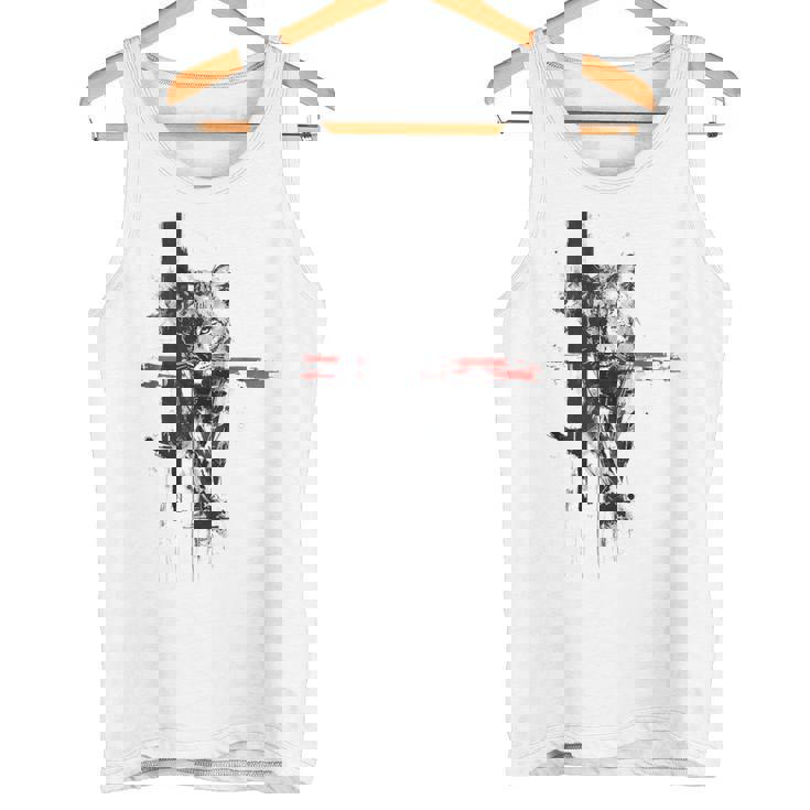 ヒョウ 動物 抽象 グラフィック 描画 絵画 ヒョウ タンクトップ