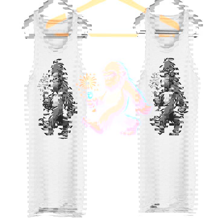 ビッグフット 7月4日 花火 愛国的なアメリカ国旗 サスカッチ タンクトップ