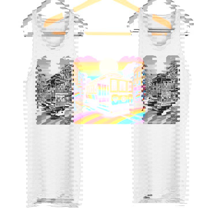 ビンテージ サンフランシスコ ケーブルカーf カストロ カリフォルニア Lgbtq 長袖tシャツ タンクトップ