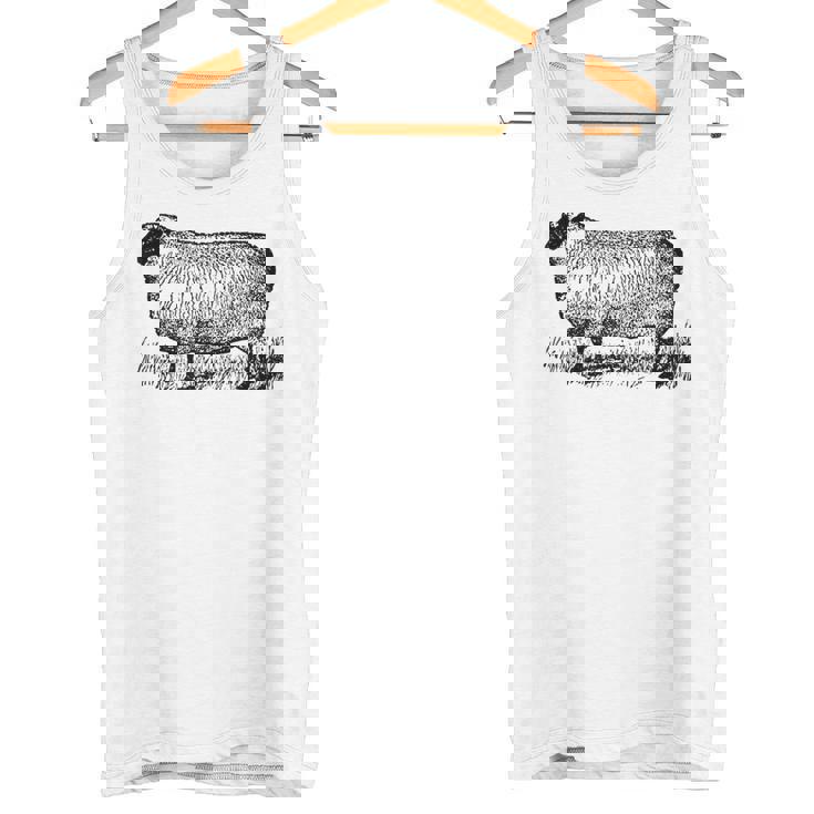 ビンテージ羊の描画 タンクトップ